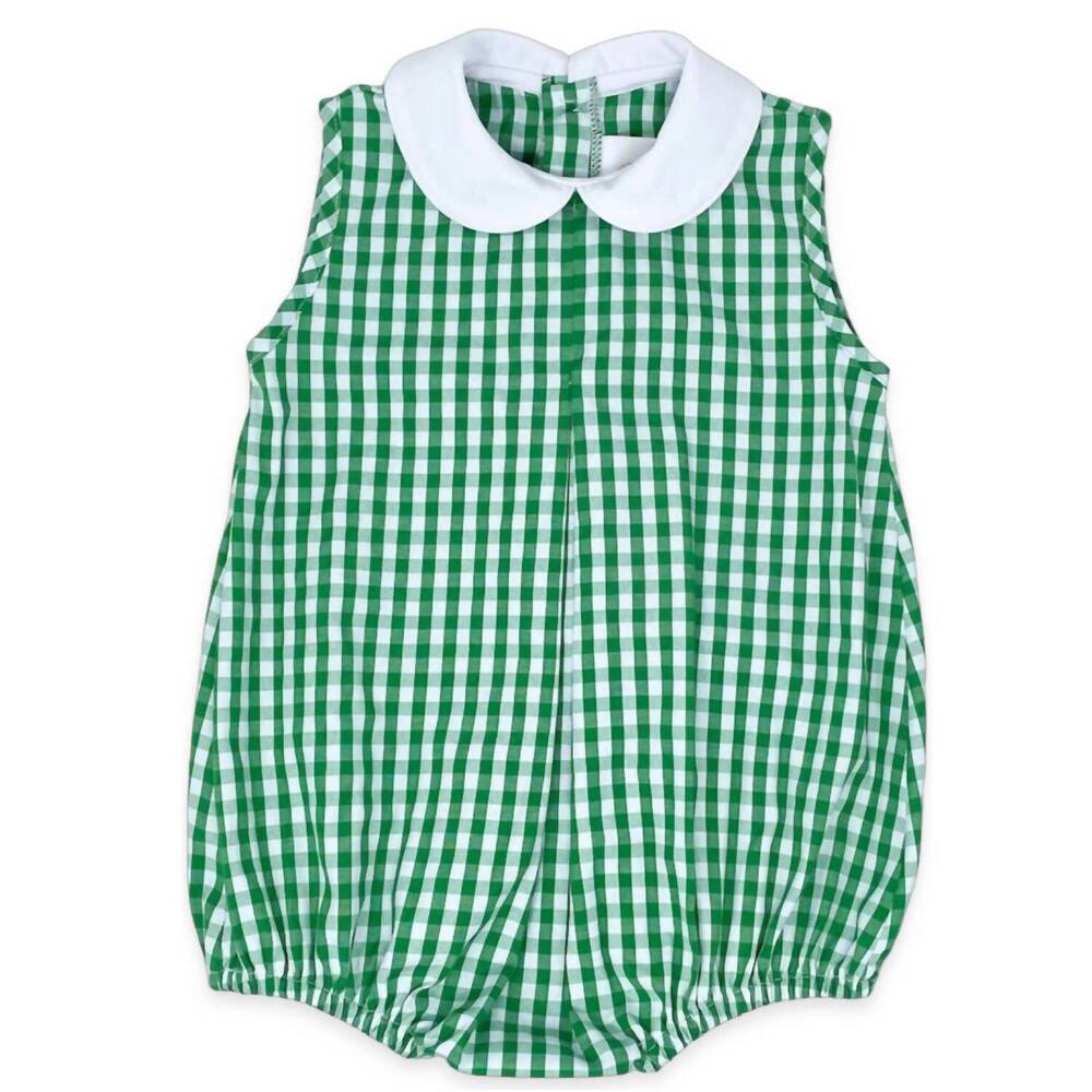 NEW LULLABY SET girls collier bubble onesies in augusta green check